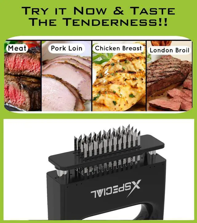 Alt view image 3 of 6 - Mini-Deluxe Meat Tenderizer Tool 48 Blade Stainless Steel, Easy to Use