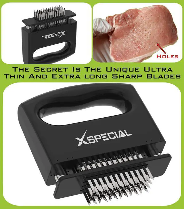 Alt view image 4 of 6 - Mini-Deluxe Meat Tenderizer Tool 48 Blade Stainless Steel, Easy to Use