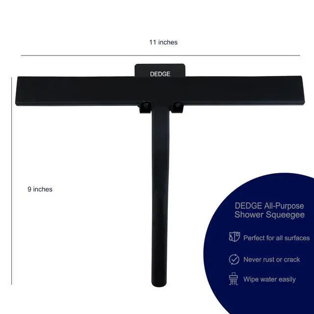Alt view image 5 of 7 - Shower Squeegee Window Glass Wiper Scraper Cleaner with Silicone Blade for Bathroom/Kitchen/Car Glass/Mirror/Door 11-Inch (with Hook)