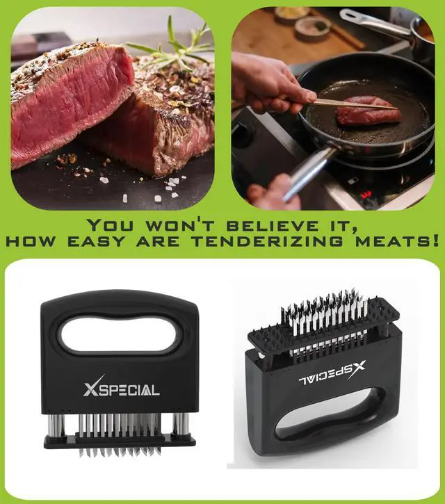 Alt view image 6 of 6 - Mini-Deluxe Meat Tenderizer Tool 48 Blade Stainless Steel, Easy to Use