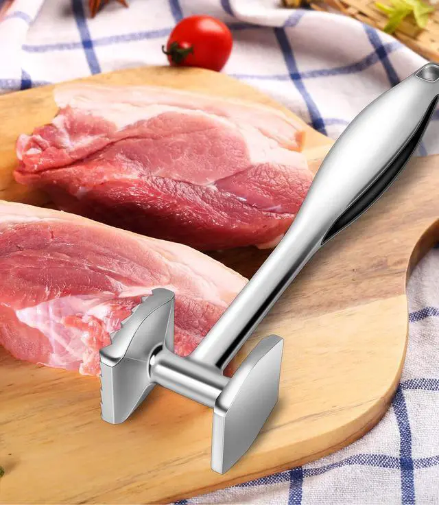 Alt view image 6 of 6 - Meat Tenderizer Meat Hammer Mallet Tool Pounder For Tenderizing Steak Beef And Poultry. With Rubber Comfort Grip Handle.Dishwasher Easy