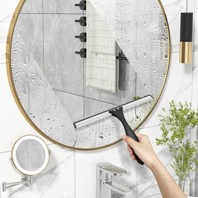 Alt view image 7 of 7 - Squeegee for Shower Glass Door, Shower Squeegee for Glass Doors - All-Purpose Squeegee with Hook for Shower Doors, Windows, Mirrors, Tiles and Car Glass, 10 Inches