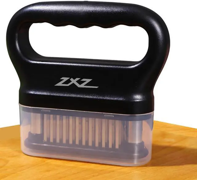 Alt view image 2 of 5 - Meat Tenderizer Tool - 48 Ultra Sharp Stainless Steel Needle Blades, Ideal for Kitchen, BBQ & Marinade Tenderizing Black