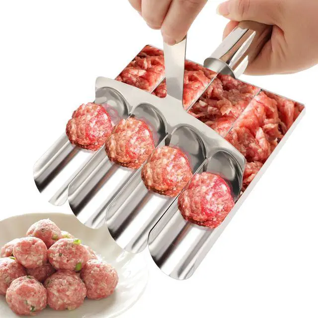 Main image of 4-in-1 Meatball Maker Tool,Stainless Steel Non Stick Meat ball Maker,Portable Meatballs Scoop Ball Maker Kitchen Restaurant Must Have Meatball Making Set,Home Cooking Tools