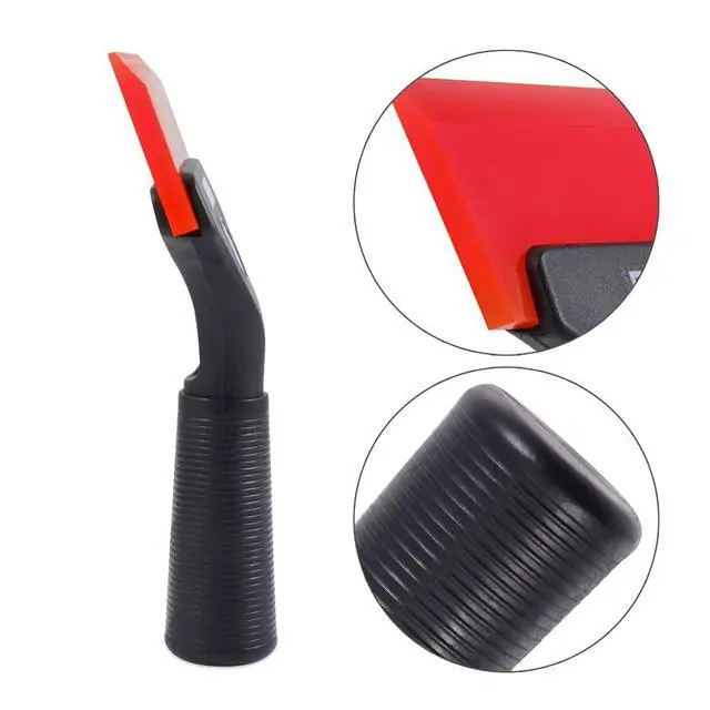 Alt view image 4 of 7 - Small Squeegee with 5 Inch Rubber Blade Mini Wiper Window Tinting Tools for Mirror Glass Window Cleaner with Non-Slip Handle (Red Blade)