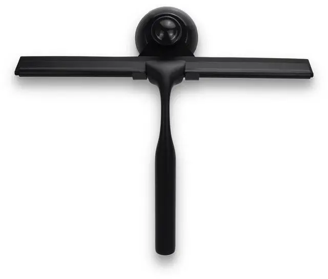 Main image of Matte Black Shower Squeegee for Glass Doors with Adhesive Hooks, Squeegee for Shower Glass, Cleaner Tool for Bathroom Household Window Mirror Tile Wall Car, 10 Inch Black