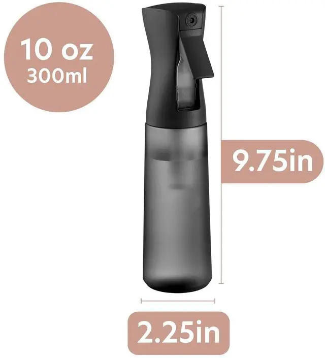 Alt view image 2 of 7 - 10 OZ Continuous Spray Bottles - Ultra Fine Mist Sprayer | Water Spray Bottle For Hair Stuff, Mister Spray Bottle For Plants Mister | Hair Spray Bottles For Hairstyling, Cleaning, Salons