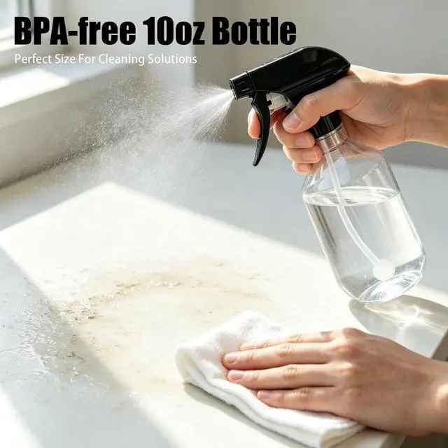Alt view image 4 of 7 - 2 Pack 10 oz Empty Spray Bottles, 360° Any-Angle Spraying for Cleaning