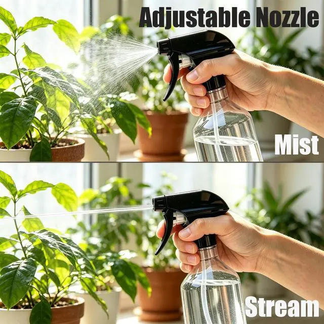 Alt view image 3 of 7 - 2 Pack 10 oz Empty Spray Bottles, 360° Any-Angle Spraying for Cleaning