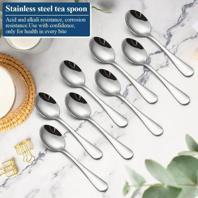 Alt view image 3 of 7 - Demitasse Espresso Spoons 24 Pieces 5.5", Berglander Stainless Steel Mini Spoons Set for Coffee, Dessert, Ice Cream, Metal Cutlery for Home, Kitchen, Restaurant Café, Party, Wedding