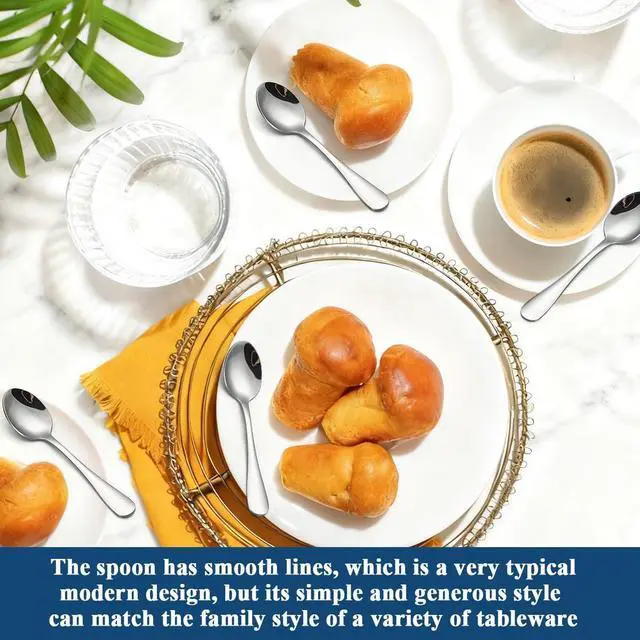 Alt view image 5 of 7 - Demitasse Espresso Spoons 24 Pieces 5.5", Berglander Stainless Steel Mini Spoons Set for Coffee, Dessert, Ice Cream, Metal Cutlery for Home, Kitchen, Restaurant Café, Party, Wedding