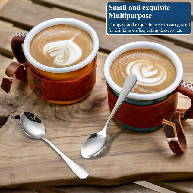 Alt view image 7 of 7 - Demitasse Espresso Spoons 24 Pieces 5.5", Berglander Stainless Steel Mini Spoons Set for Coffee, Dessert, Ice Cream, Metal Cutlery for Home, Kitchen, Restaurant Café, Party, Wedding