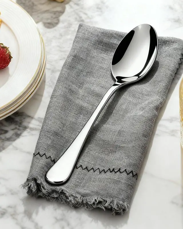 Alt view image 4 of 7 - Dinner Spoons Set of 6, 7.9 Inch Soup Spoons Stainless Steel, Large Tablespoons Durable Cutlery Table Spoon, Mirror Finish & Dishwasher Safe, Spoons Silverware for Home, Kitchen & Restaurant