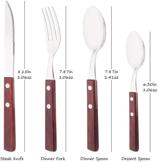 Alt view image 5 of 7 - Teaspoons Set of 8, 304 Stainless Steel Dessert Spoons with Red Wooden Handle, 6.3 Inch Ice Cream Spoons for Coffee, Appetizer, Bistro
