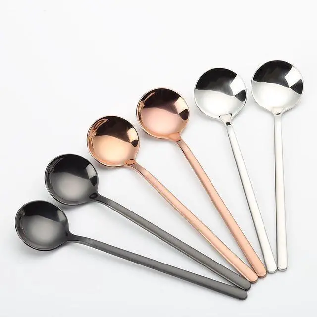 Alt view image 6 of 7 - 6 PCS Silver Coffee Spoons, 18/8 Stainless Steel Espresso Spoons, 5.2 Inches Vogue Mini Tea Spoon, Cappuccino Stirring Small Spoon for Dessert, Ice Cream, Frosted Handle, Sweejar(Silver)