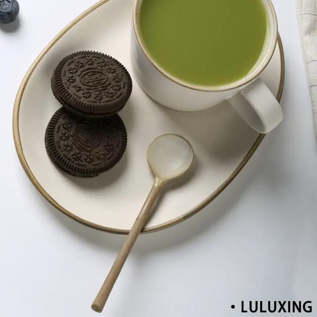 Alt view image 3 of 6 - Ceramic Small Coffee Spoon 4.5inch Retro Small Porcelain Spoon Mini Teaspoons For Coffee Sugar Dessert Cute Tableware Pack of 3