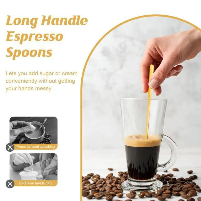 Alt view image 7 of 7 - 6 Pcs 6.7 Inches Coffee Spoons with Gold Base Holder Tea Spoons Long Handle Espresso Spoons Gold Coffee Stir Spoons Set Ice Tea Spoons Bulk Dessert Spoons Stainless Steel for Coffee Bar Tea party