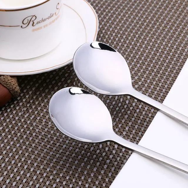 Alt view image 4 of 7 - Spoons, 8 Pieces Korean Spoon, 8.5 Inch Stainless Steel Table Soup Spoons with Long Handles for Home, Kitchen, or Restaurant Flatware Set