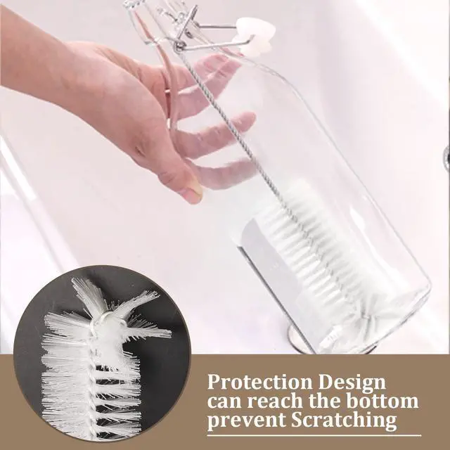 Alt view image 3 of 6 - 8 Pcs Bottle and Straw Cleaner, Long Deep Nylon Brush with Bendable Stainless Steel Flexible Handles for Bottles, Straws, Pipes, Wine Decanter, Sinks and Cup Cover