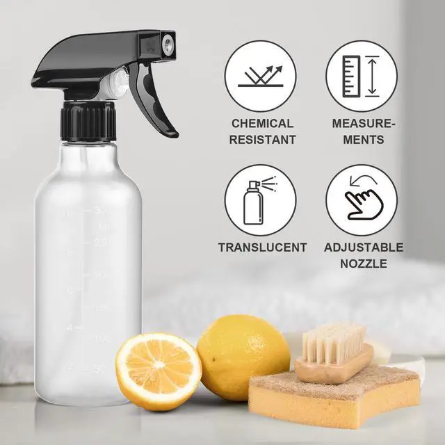 Alt view image 6 of 7 - Empty Spray Bottles 2 Pack 10 Oz, Mist & Stream, Heavy Duty Spraying