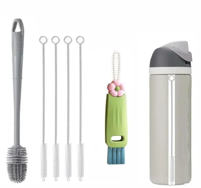 Main image of Straw Cleaner Brush Fit for Owala FreeSip 24oz/32oz/40oz, Silicone Long Handle Bottle Brush Compatible with Owala Water Bottle,Plus 3 in 1 Cup Lid Cleaning Brush