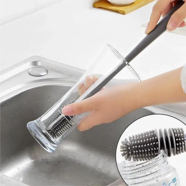 Alt view image 4 of 7 - Straw Cleaner Brush Fit for Owala FreeSip 24oz/32oz/40oz, Silicone Long Handle Bottle Brush Compatible with Owala Water Bottle,Plus 3 in 1 Cup Lid Cleaning Brush