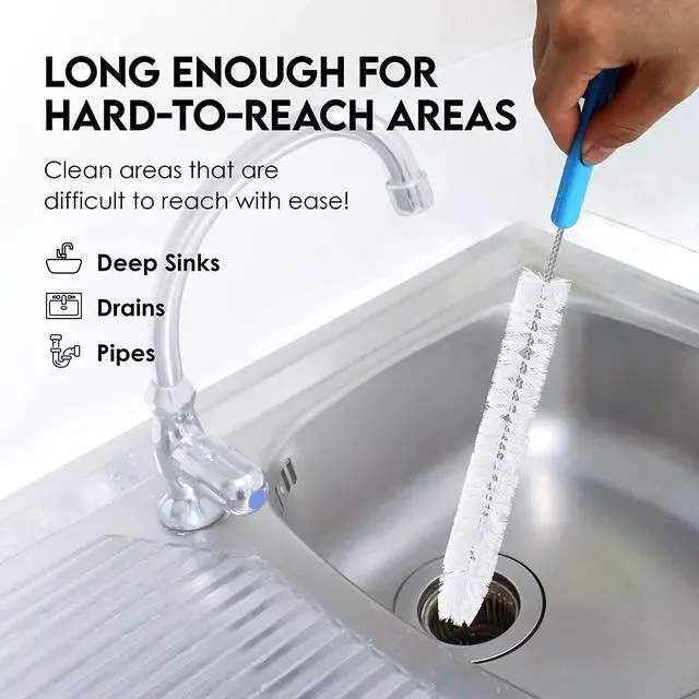 Alt view image 4 of 7 - Bottle Brush Cleaner Pack - Set of 5 Bottle Brushes for Cleaning Baby Bottles, Water Bottles, Tumblers, Wine Decanters, Flask, Bong, Vase Cleaner - One Straw Cleaner Brush