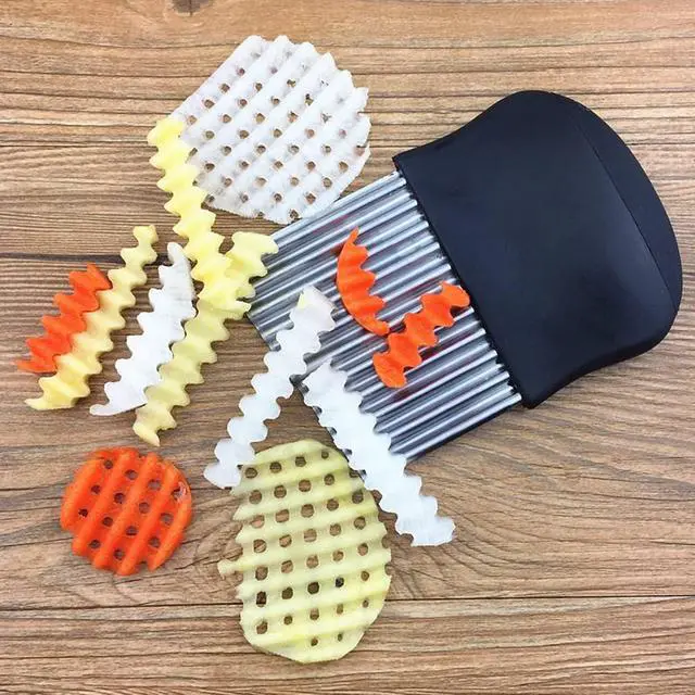 Alt view image 3 of 6 - Potato Masher, Stainless Steel Integrated Masher Kitchen Tool & Food Masher/Potato Smasher with Crinkle Cutter, Perfect for Bean, Vegetable, Fruits, Avocado, Meat