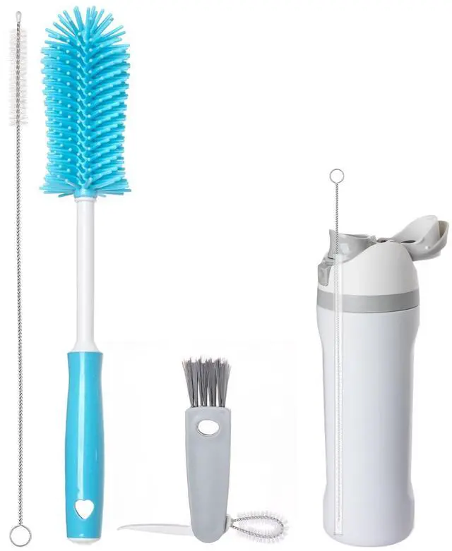 Main image of 3 Pack Water Bottle Cleaner Brush Set - for Owala Cleaning Kit, Long Handle Silicone Bottle Brush Soft Touch No Scratch, Straw Cleaner Brush, 3 in 1 Multipurpose Cup Cleaner Kit for Owala Accessories