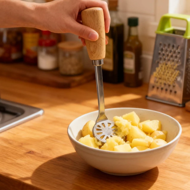 Alt view image 6 of 7 - 5.9" Mini Potato Masher,Avocado Masher with Wood Non Slip Handle