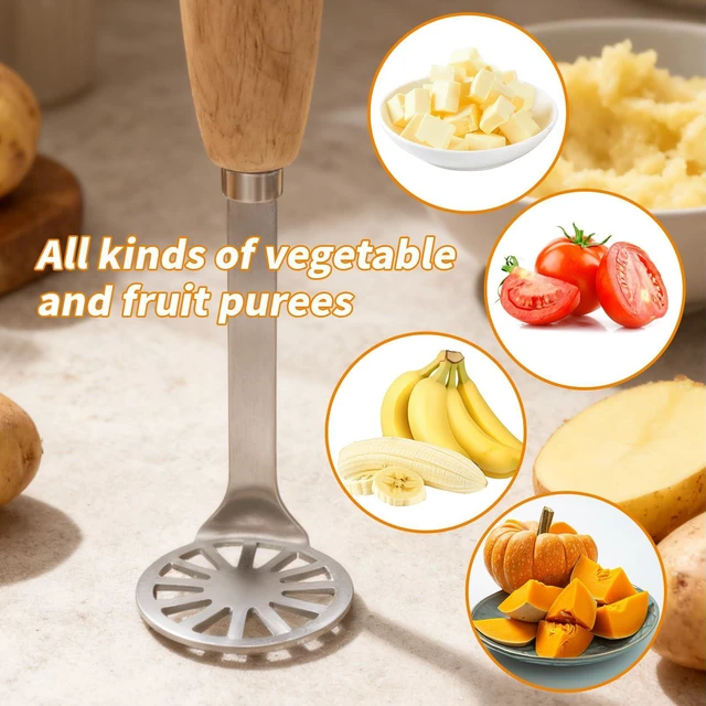 Alt view image 5 of 7 - 5.9" Mini Potato Masher,Avocado Masher with Wood Non Slip Handle