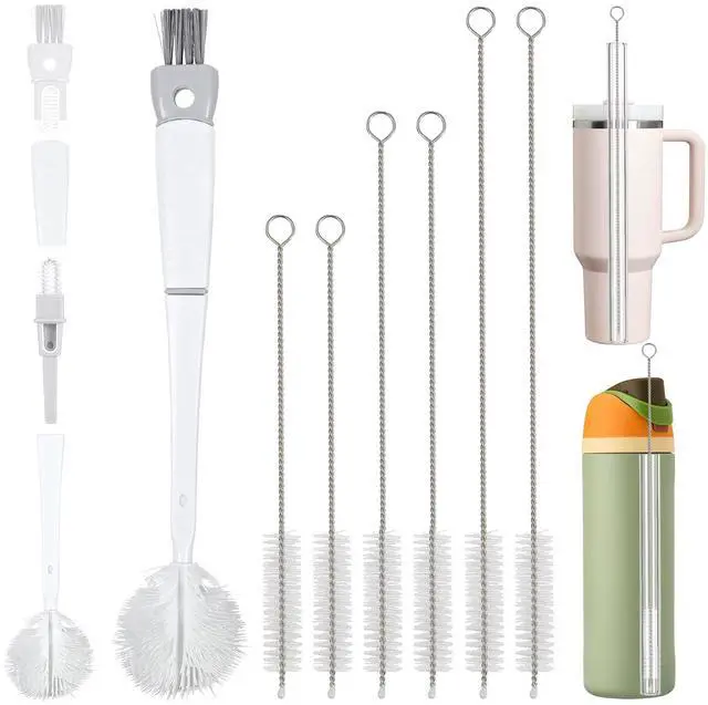 Main image of Straw Cleaner Brush Bottle Brush Kit for Stanley Cup Tumbler - Multifunctional Water Bottle Cleaner and 3-Size Straw Cleaning Brushes for Owala Freesip/Simple Modern/Yeti Tumbler, Cup Lid Gap Cleaners