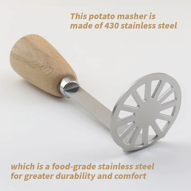 Alt view image 7 of 7 - 5.9" Mini Potato Masher,Avocado Masher with Wood Non Slip Handle