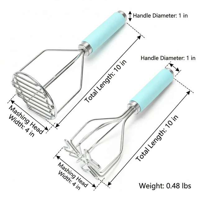 Alt view image 2 of 7 - Potato Masher Hand Food Smasher Kitchen Tool Set