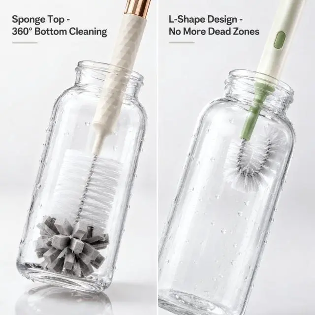 Alt view image 2 of 7 - Water Bottle Cleaning Brush Set, 5-in-1 Bottle Brush Kit with Sponge Brush, Telescopic Brush, 4-in-1 Lid Cleaner & Straw Brushes for Owala, Stanley, YETI, Hydro Flask Tumblers