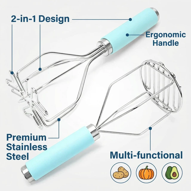Alt view image 4 of 7 - Potato Masher Hand Food Smasher Kitchen Tool Set