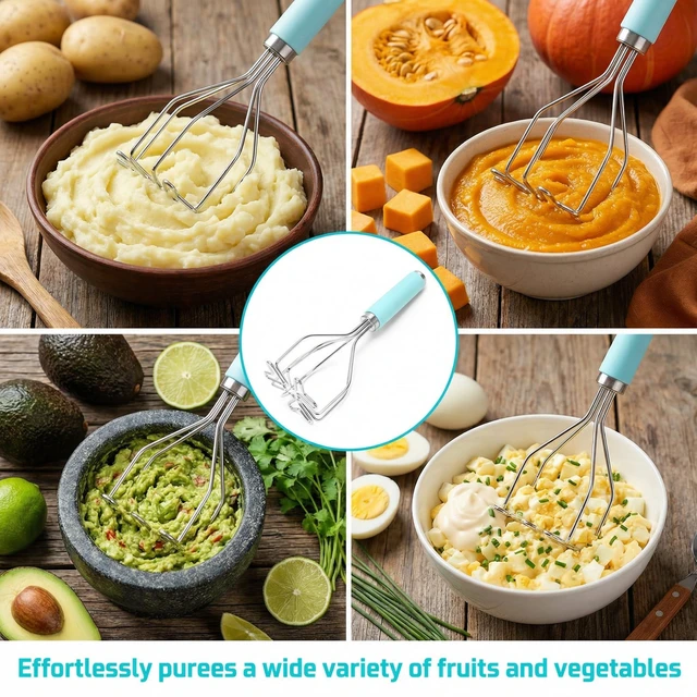 Alt view image 6 of 7 - Potato Masher Hand Food Smasher Kitchen Tool Set