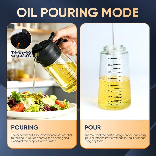 Alt view image 4 of 6 - Olive Oil Sprayer for Cooking 2 in 1 Olive Oil Dispenser Bottle for Kitchen16 Oz