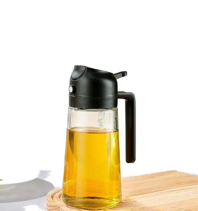 Alt view image 3 of 7 - Olive Oil Dispenser and Oil Sprayer 16oz/470ml Glass Light-Proof Oil Pourer for Kitchen, Air Fryer, Cooking, Salad, and BBQ