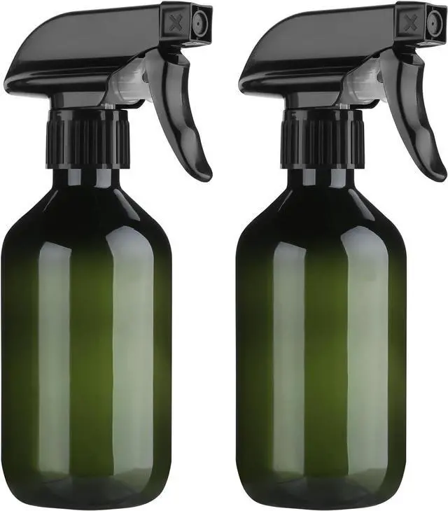 Main image of 2 Pack Leakproof Spray Bottles 300ml - Adjustable Nozzle (Mist/Jet), Refillable PET Plastic for Hair, Cleaning, Plants, Travel | BPA-Free, No-Spill Design, Salon & Home Essentials (Green)