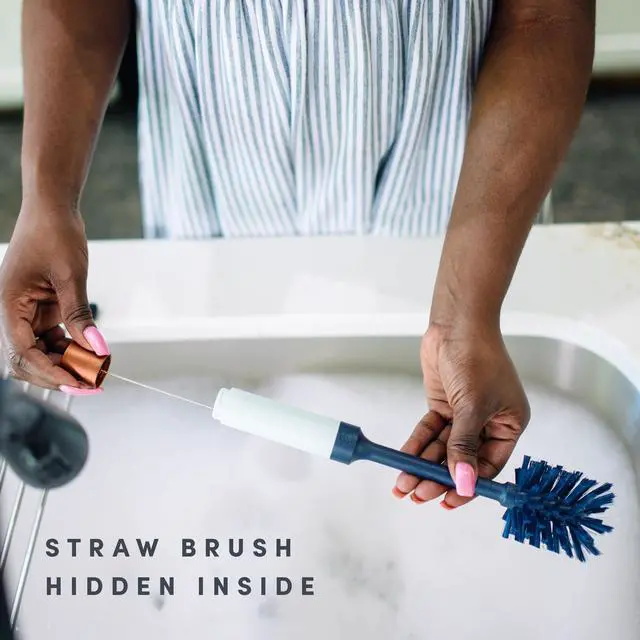 Alt view image 4 of 7 - Brite by Scotch-Brite Limited Edition 2-in-1 Straw and Bottle Brush Set, Sleek and Stylish Bottle Cleaner Brush with 360-Degree Bristles and Hidden Straw Brush