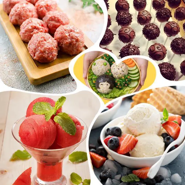 Alt view image 5 of 6 - 2 Pcs Meatball Maker & Cake Pop Mold Set - 304 Stainless Steel Food Grade Scooper with Non-Slip Handle for Homemade Meatballs, Cake Pops, Cookies (1.38" & 1.89")