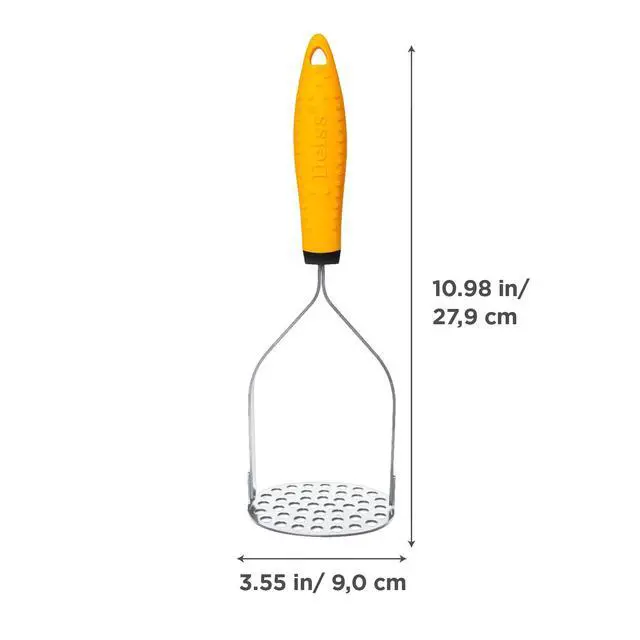 Alt view image 2 of 7 - PRO Heavy Duty Stainless Steel Potato Masher with Non-Slip Rubber Handle Hand Held Mash Maker for Struggle-Free Mashing Dishwasher Safe Vegetable and Fruit Masher