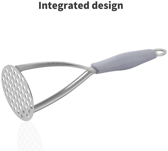 Alt view image 3 of 7 - Heavy Duty Stainless Steel Potato Masher, Professional Integrated Masher Kitchen Tool & Food Masher/Potato Smasher with Silicone Handle, Perfect for Bean, Vegetable, Fruits, Avocado, Meat