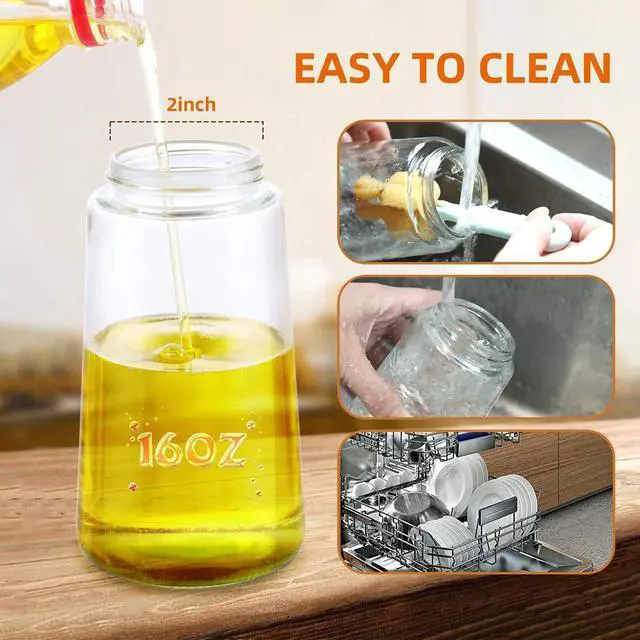 Alt view image 5 of 5 - 2-in-1 Oil Sprayer and Oiler Bottle, Glass with Food Grade Silicone, for Cooking, Salad, and BBQ - By KitchenLife Co (White)