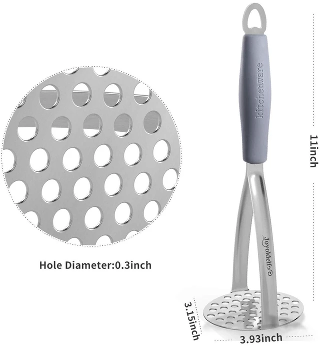 Alt view image 7 of 7 - Heavy Duty Stainless Steel Potato Masher, Professional Integrated Masher Kitchen Tool & Food Masher/Potato Smasher with Silicone Handle, Perfect for Bean, Vegetable, Fruits, Avocado, Meat