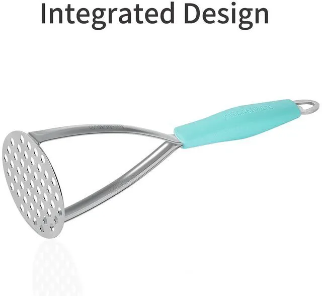 Alt view image 3 of 7 - Heavy Duty Stainless Steel Potato Masher, Professional Integrated Masher Kitchen Tool & Food Masher/Potato Smasher with Silicone Handle, Perfect for Bean, Vegetable, Fruits, Avocado, Meat