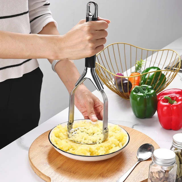 Alt view image 3 of 7 - Heavy Duty Stainless Steel Potato Masher, Folding Masher Kitchen Tool & Food Masher/Potato Smasher, Perfect for Avocado, Bean, Vegetable, Fruits, Baby Food, Meat