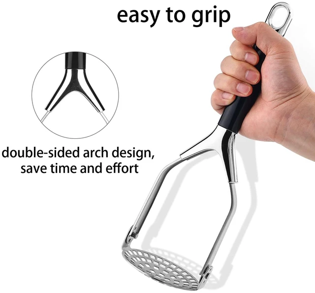 Alt view image 7 of 7 - Heavy Duty Stainless Steel Potato Masher, Folding Masher Kitchen Tool & Food Masher/Potato Smasher, Perfect for Avocado, Bean, Vegetable, Fruits, Baby Food, Meat