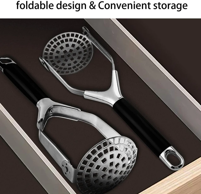 Alt view image 6 of 7 - Heavy Duty Stainless Steel Potato Masher, Folding Masher Kitchen Tool & Food Masher/Potato Smasher, Perfect for Avocado, Bean, Vegetable, Fruits, Baby Food, Meat